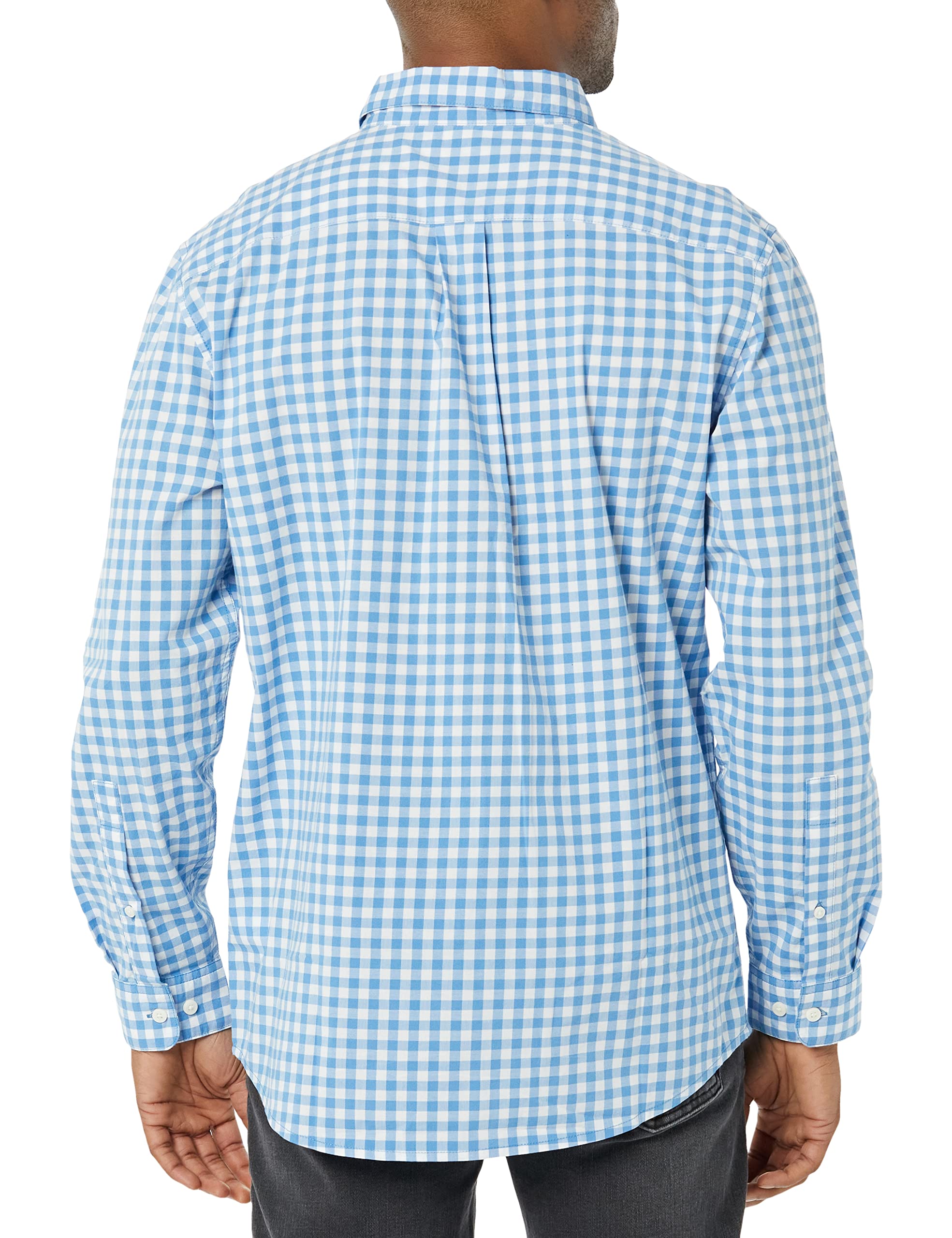 Amazon Essentials Uomo Camicia in Popeline Elasticizzato A Manica Lunga dalla vestibilità Aderente
