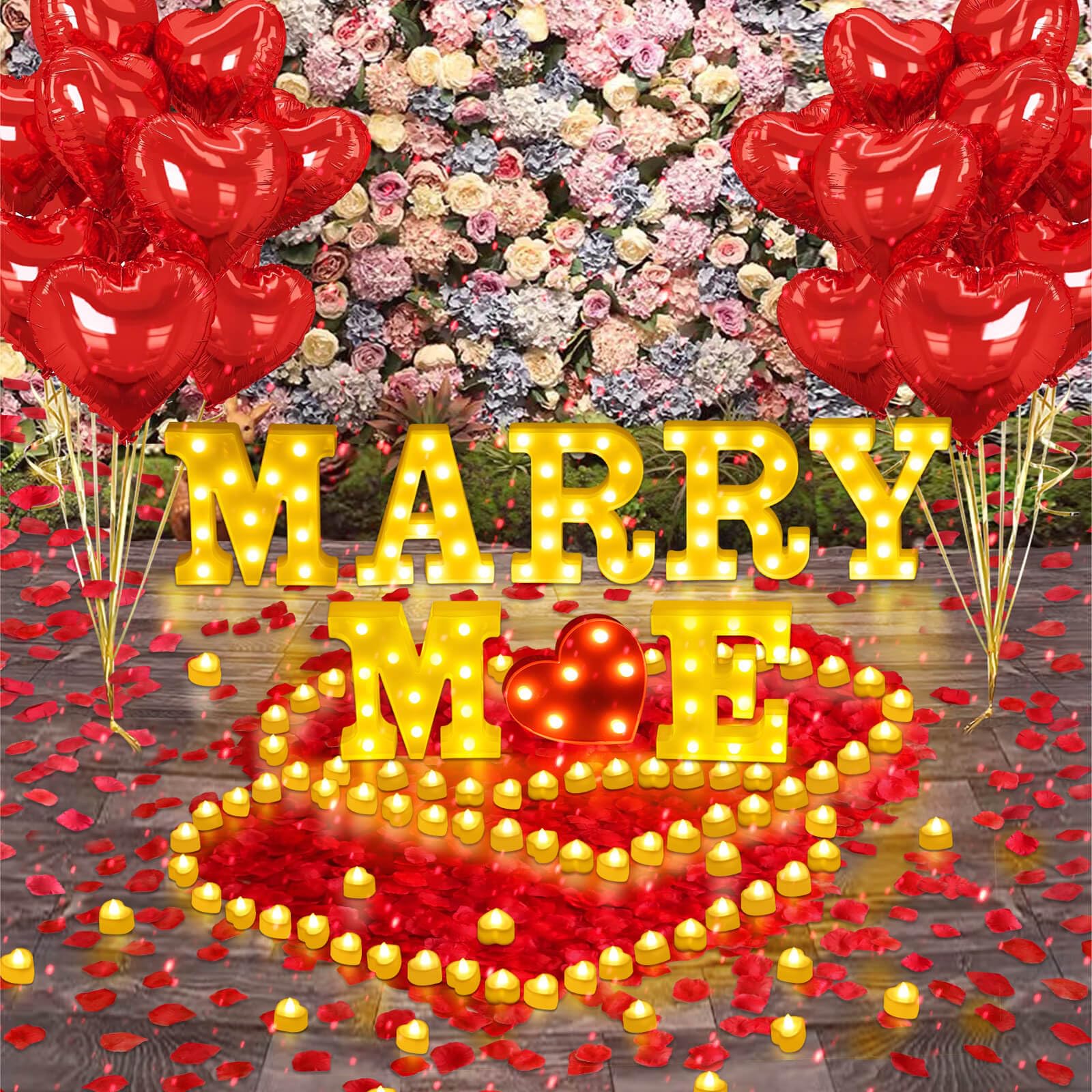 Amazon.co.jp: Novellaire 3068個 Marry Me ライトアップ文字 赤い
