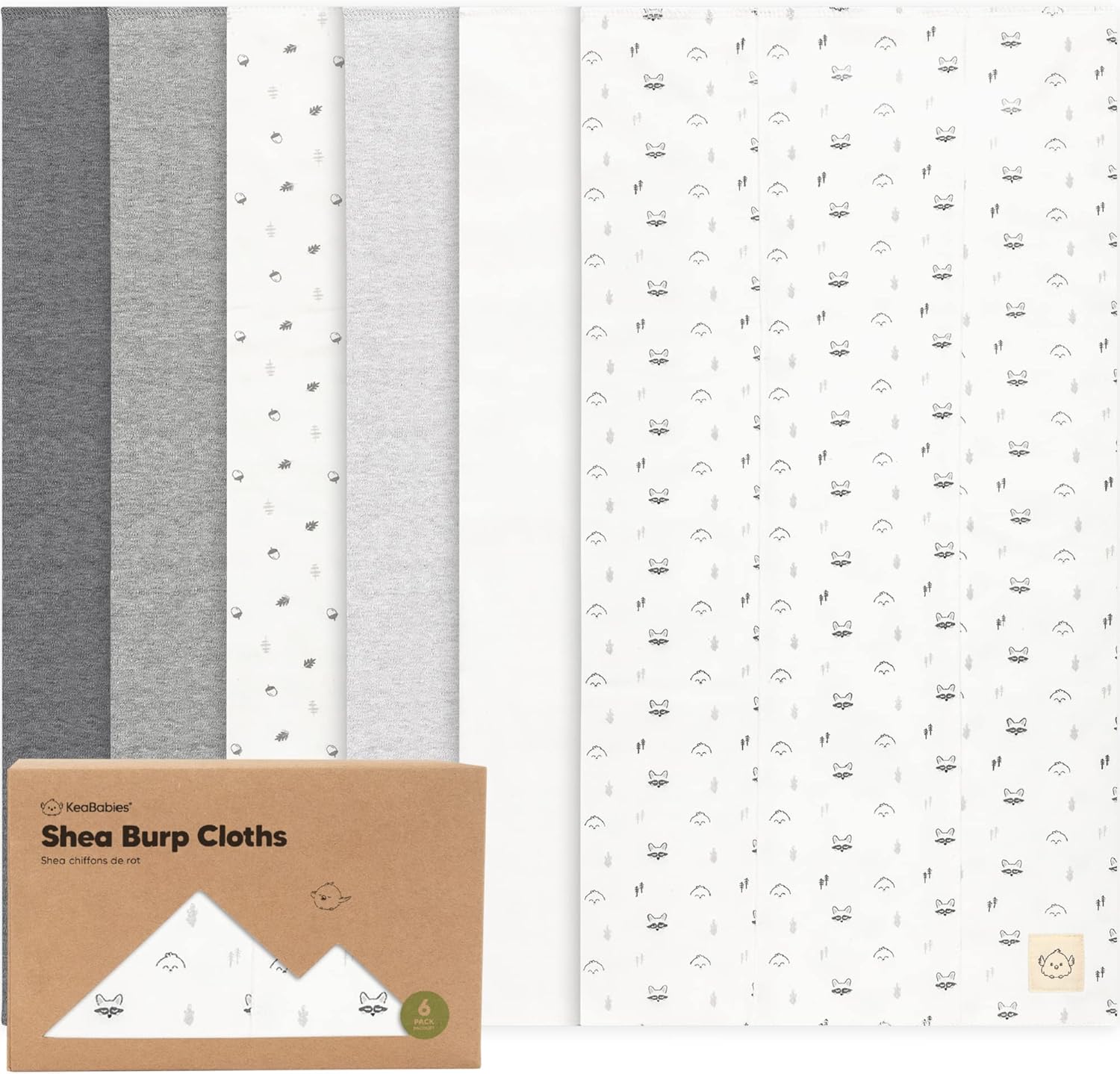 6-Pack Organic Burp Cloths Baby Girl, Boy - Large Baby Burp Cloths, Burping Cloths for Babies, Boys, Girls, Cotton Burp Cloth, Spit Up Burp Rags, Newborn Burp Clothes, Burp Cloths Neutral (Neutrals) : Baby