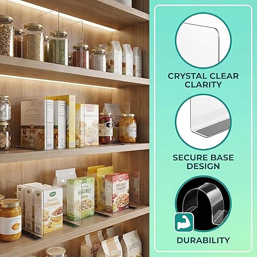 Miniatura 6 de Baluue Paquete de 6 separadores de estantes con separador magnético organizador para estantes de metal, almacenamiento, dormitorio, baño, cocina,