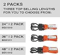 Vista 7 de Black+Decker BDX1012 - Correas elásticas planas de 48 pulgadas, color negro/naranja, paquete de 2