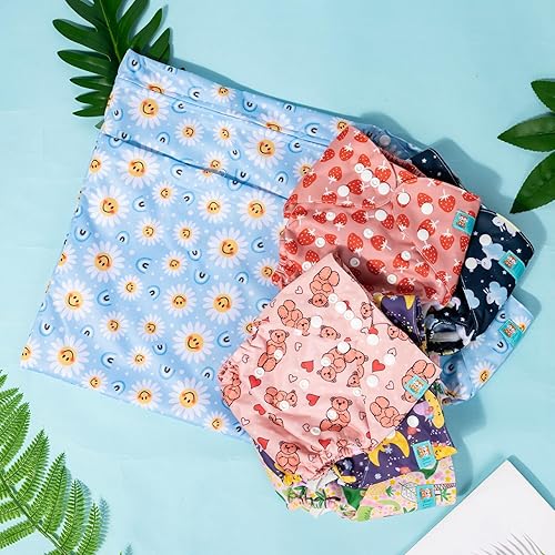 Miniatura 4 de ALVABABY 6 fundas para pañales de tela y 1 bolsa húmeda y seca, lavable y reutilizable para pañales preplegado con bolsa multifuncional, insertos de