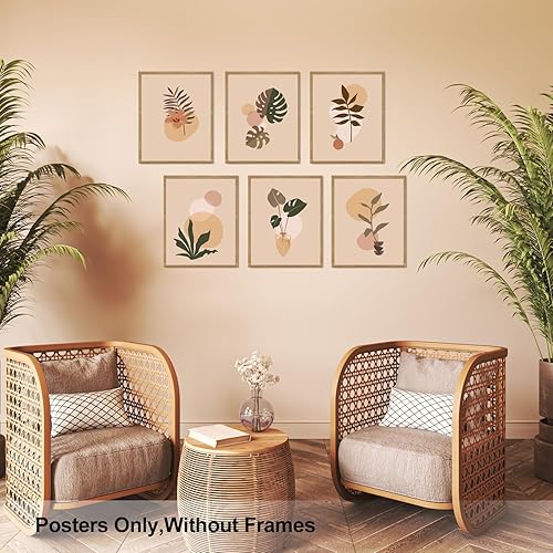 Miniatura 5 de XBYGIMI Juego de 6 impresiones artísticas bohemias para pared, cuadros de pared beige modernos, decoración de pared geométrica bohemia, pósteres
