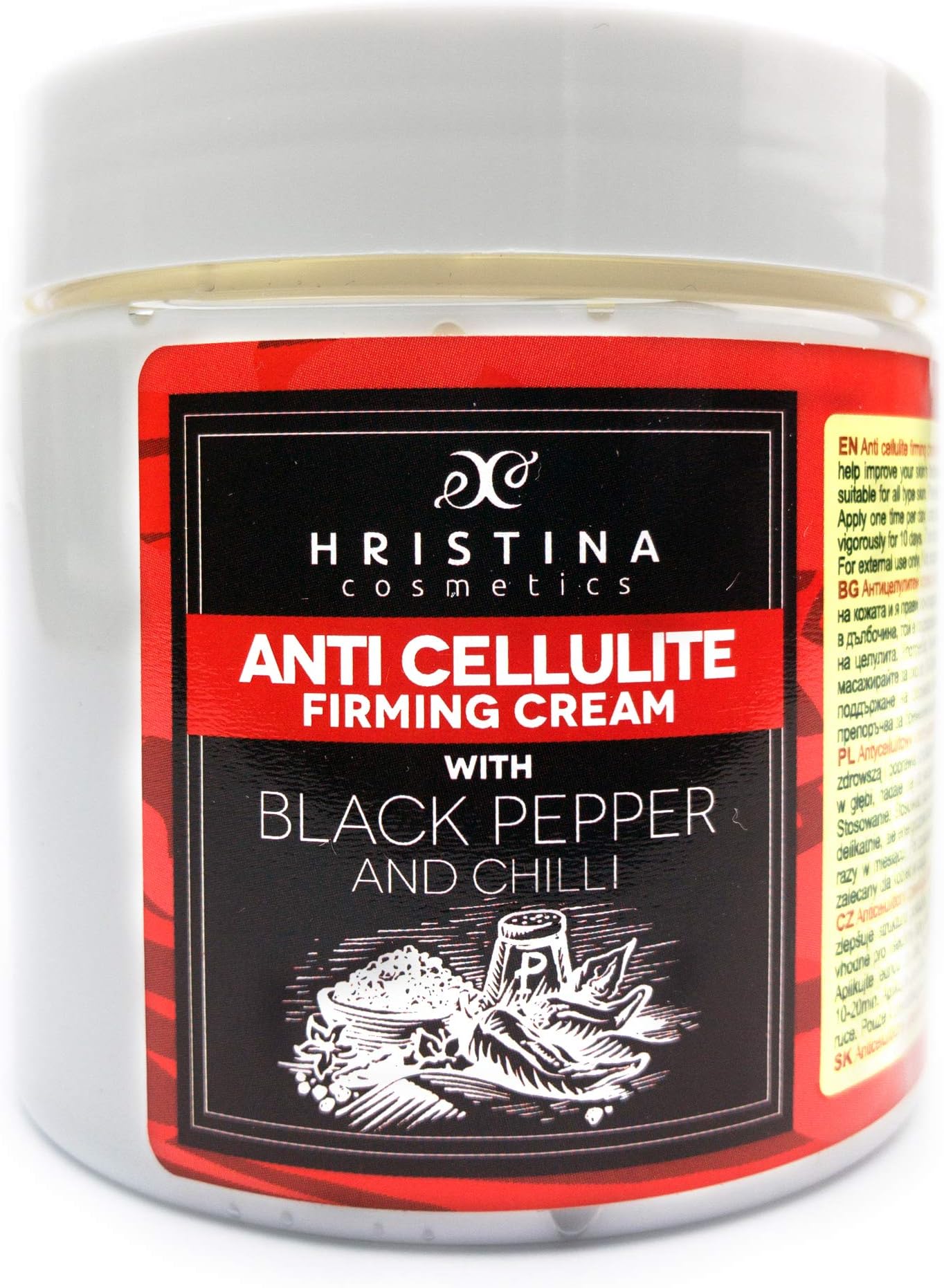 Anti Cellulite Cream With Black Pepper, Cellulite Remover, Body Firming and Tightening, Perfect For Anti Cellulite Treatment Massage for Stomach, Legs and Arms