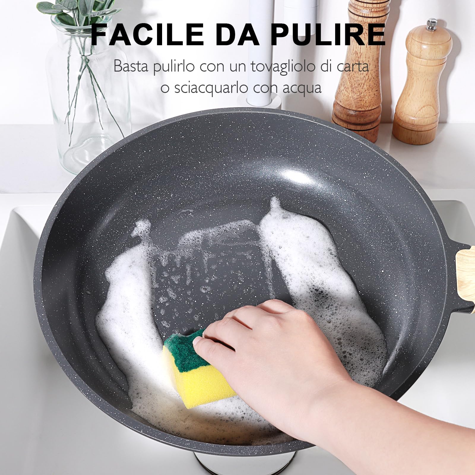 18PCS Set Di Pentole Da Cucina Da Con Coperchi, Pentole E Padelle Antiaderenti In Ceramica, Set Di Pentole Per Piani Cottura A Induzione, Compatibili Con Tutti I Piani Cottura, Padelle