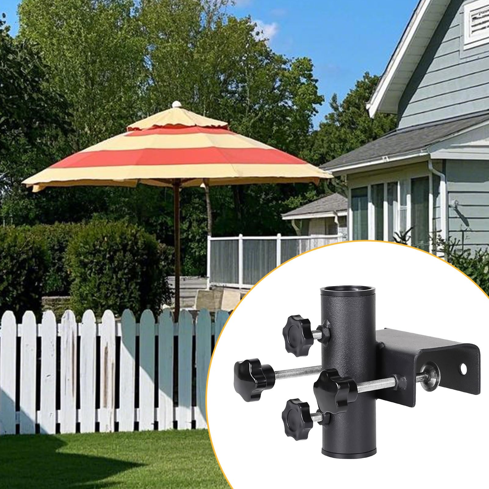 Uchwyt na parasol przeciwsłoneczny, stabilny uchwyt na parasol balkonowy, metalowy uchwyt na parasol balkonowy, regulowany uchwyt balkonowy na parasole przeciwsłoneczne, balkon, taras
