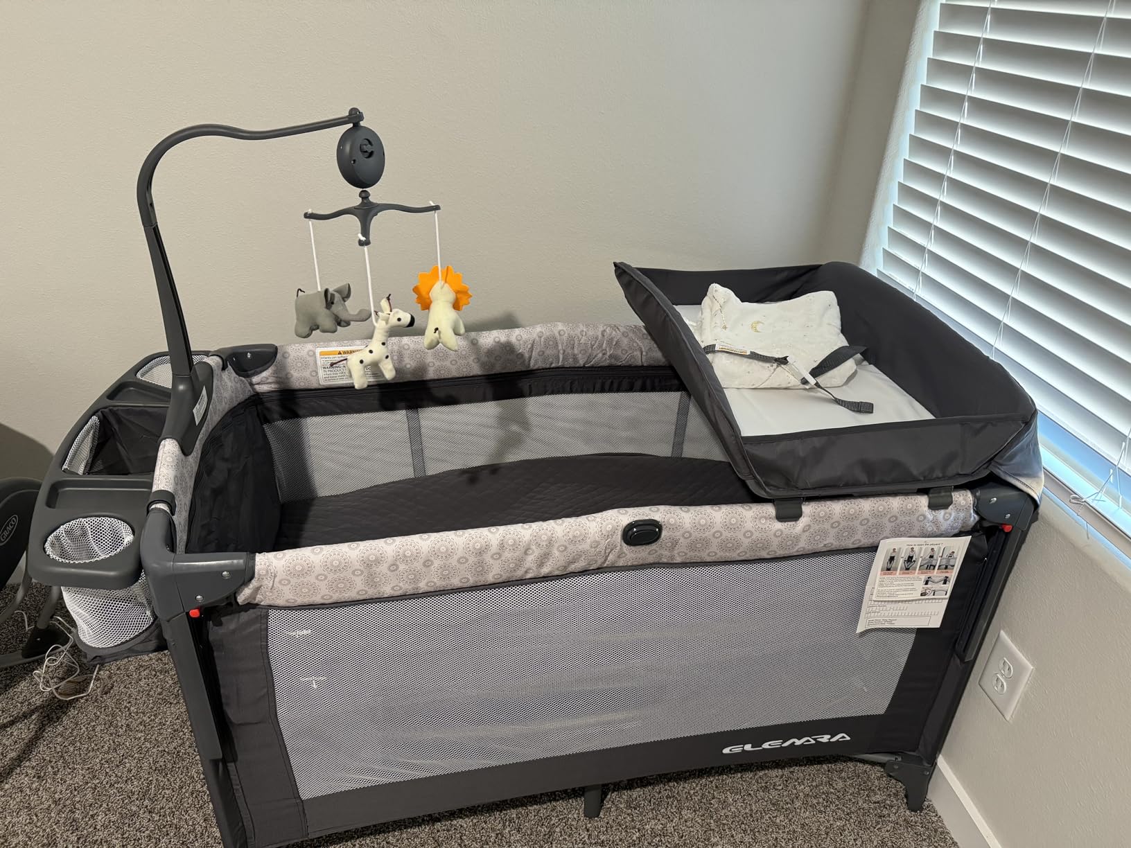 27/mo Finance ELEMARA 4 in 1 Wide Baby Bedside with Diaper