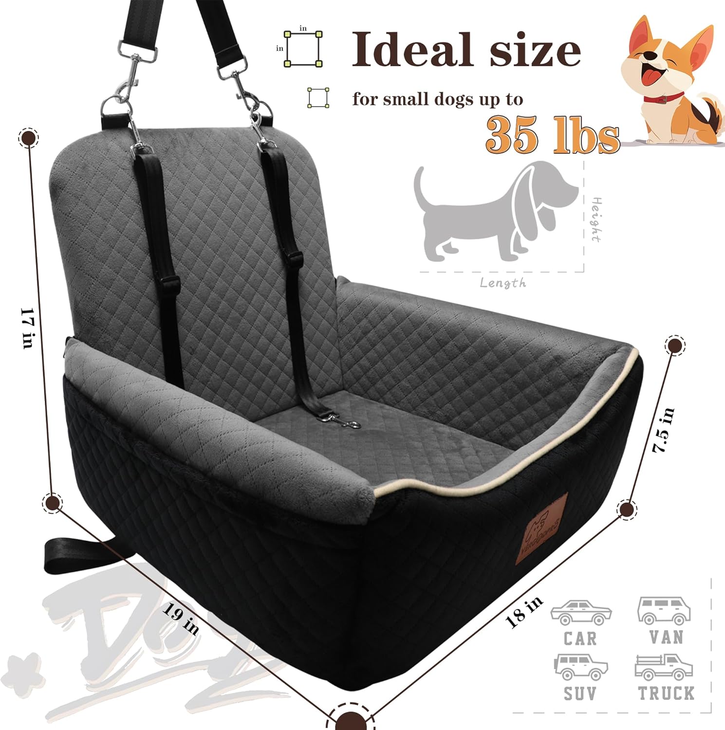 Ultimate Comfort: The 2-in-1 Dog Car Seat Bed Review for Small to Medium Pups!