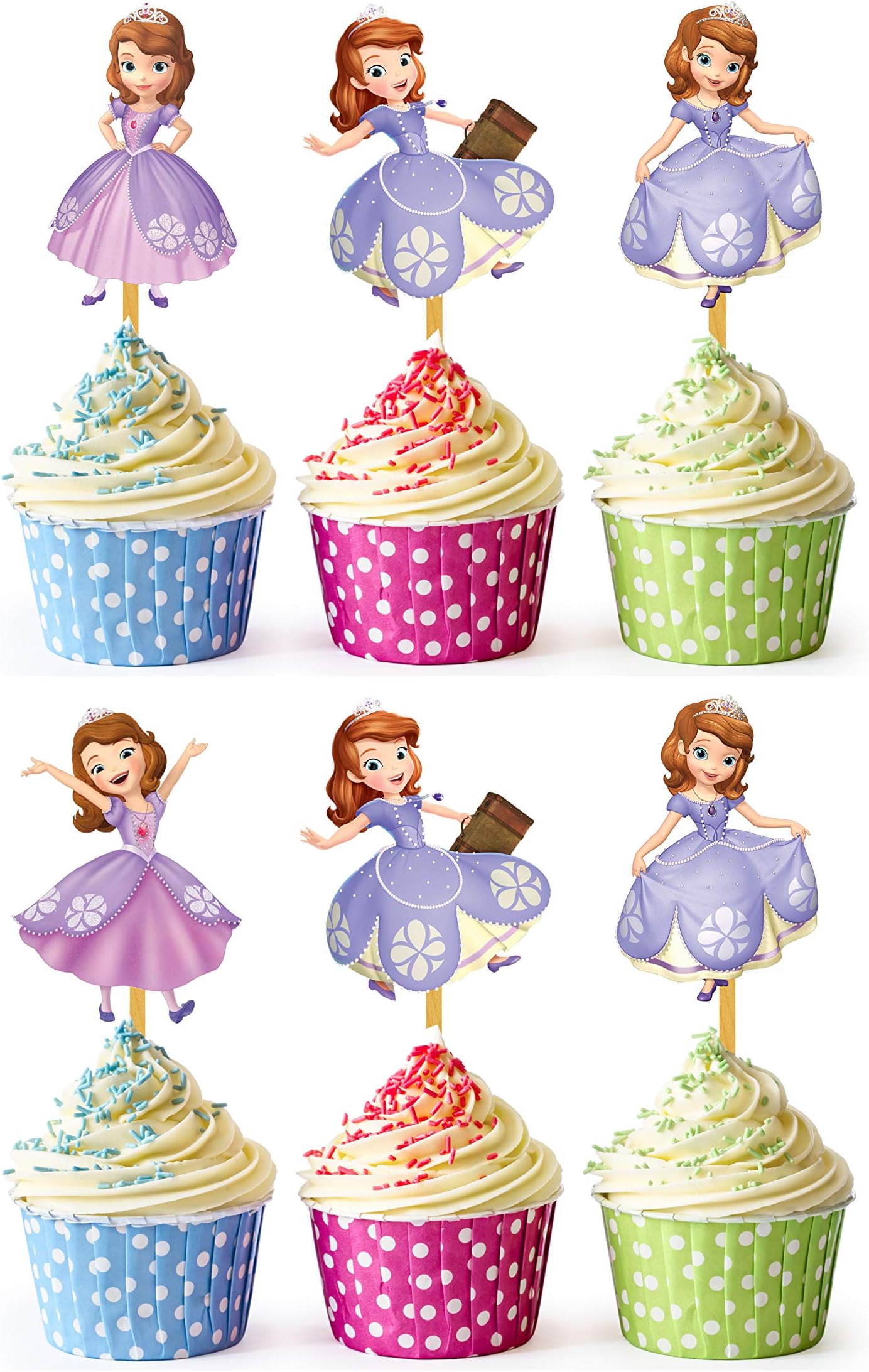 24x Cupcake Topper Picks (Sofia)