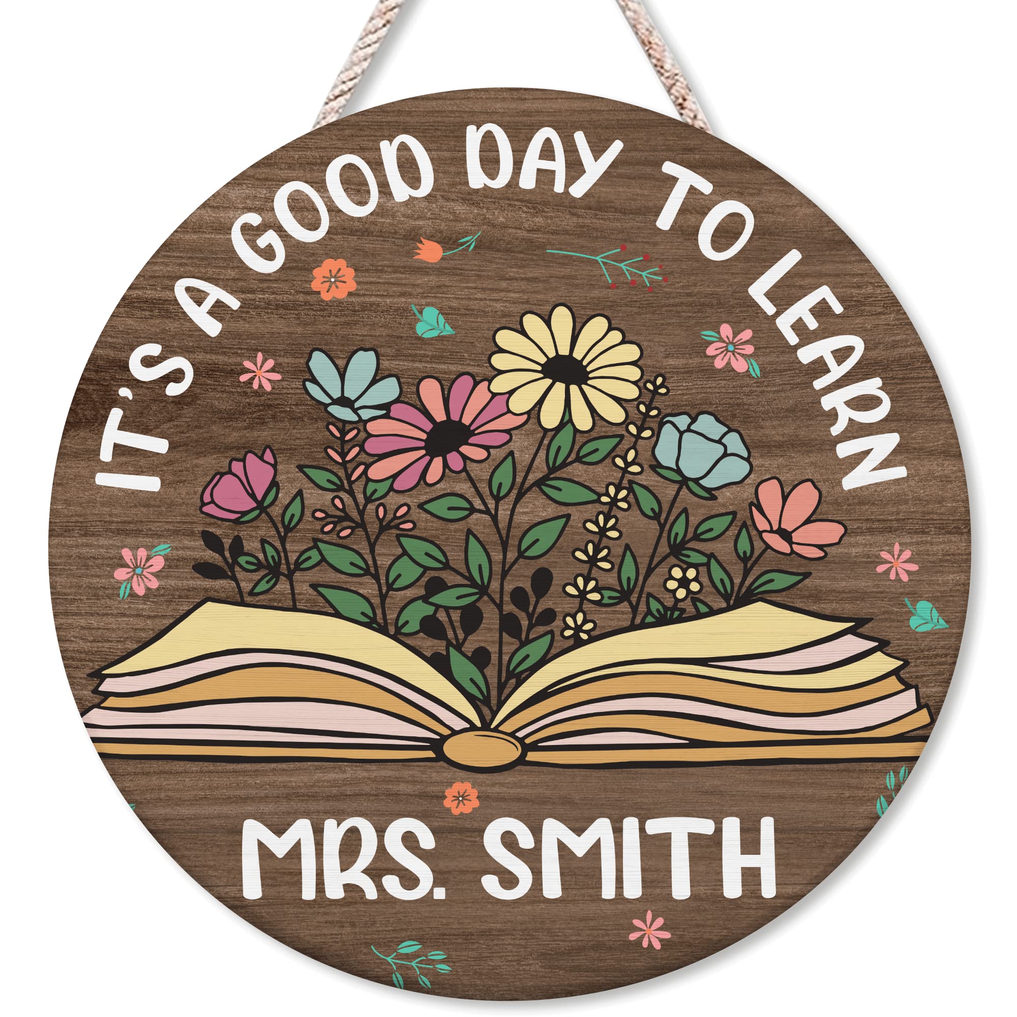 Hyturtle Personalized Teacher Signs for Classroom Door, Back to School Welcome Decorations - 8'12'18' inches