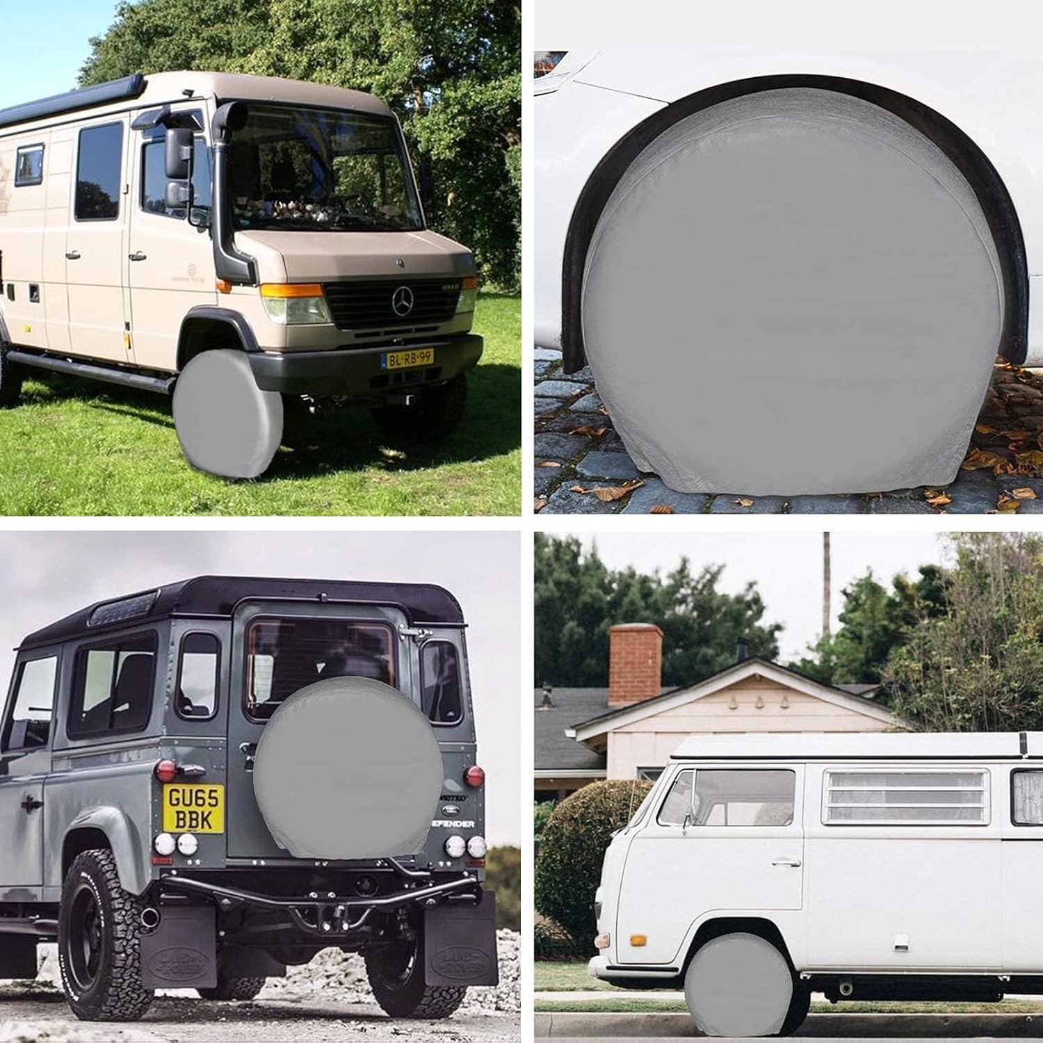 Tire Covers for RV Wheel Set of 4 Non-Woven Wheel Covers Waterproof UV Coating Tire Protectors Universal Fit for RV Trailer Camper Truck Jeep SUV Car Wheel, Fits Tire Diameters 30-32”
