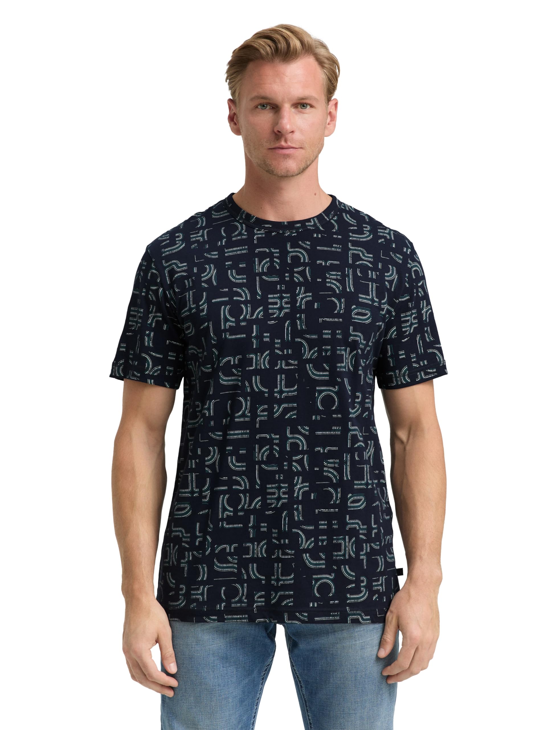 TOM TAILOR Herren T-Shirt mit Alloverprint