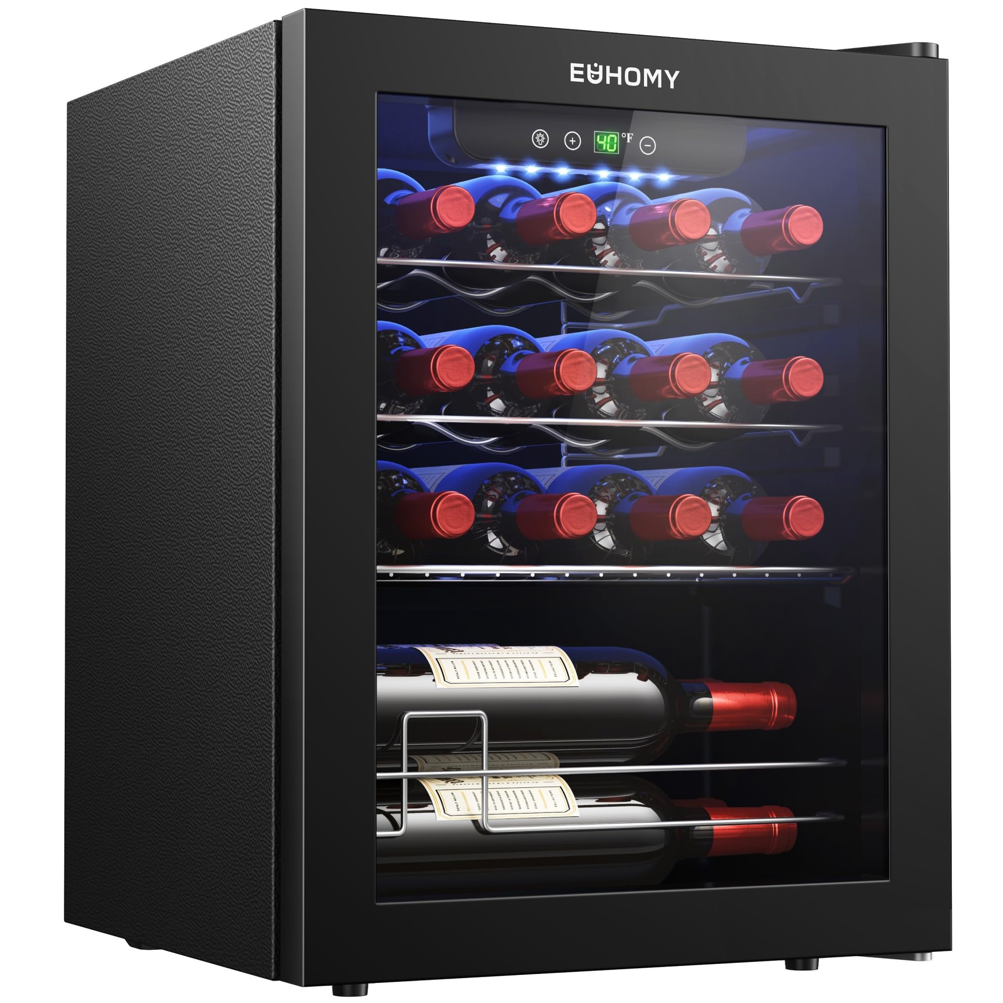 Euhomy FWC011-17BL 1.7 cu ft Wine Cooler Black