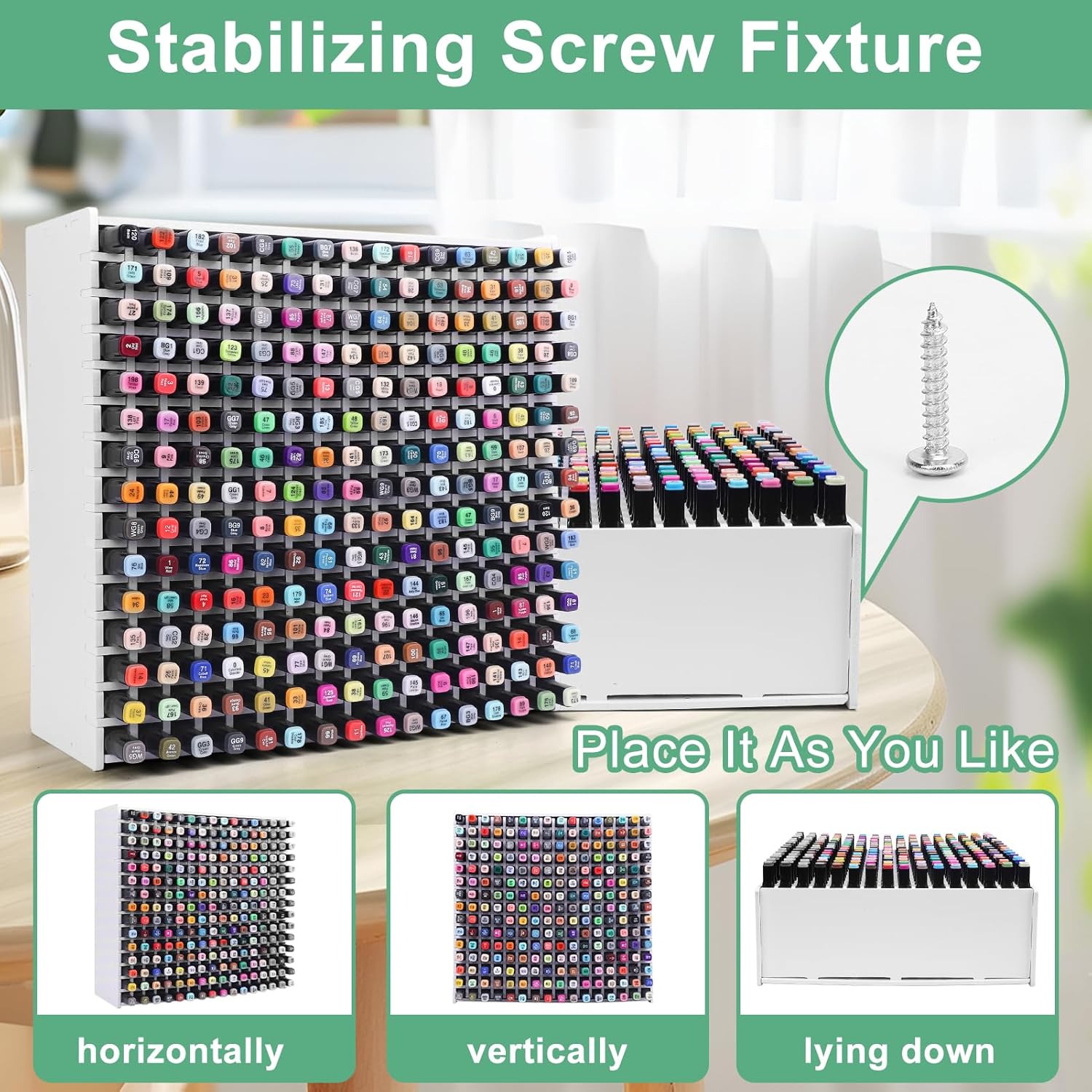 Gugxiom Marker Holder Organizer PVC Adjustable Divider Marker Storage Rack for Storing Colored Pens (240)