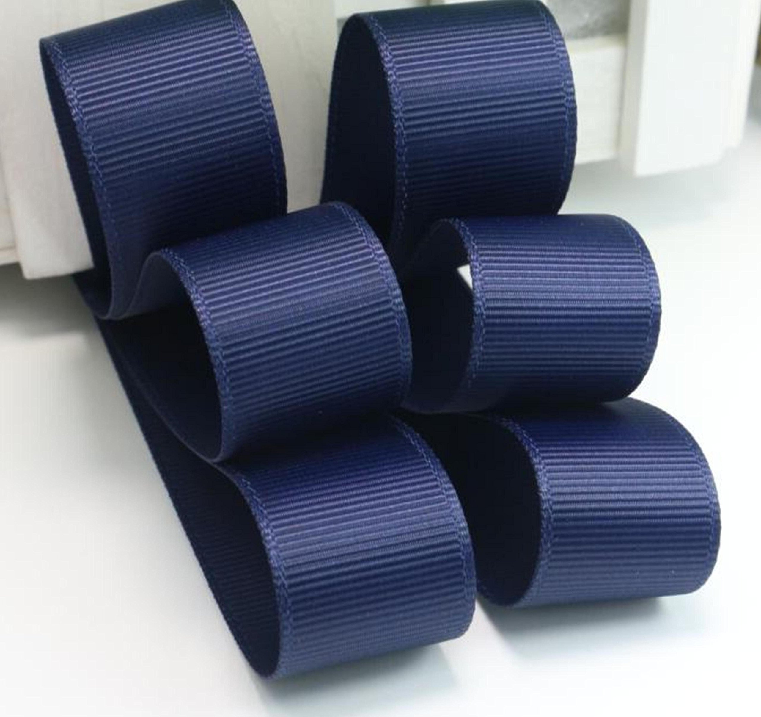 Gcs London Navy Blue Grosgrain Ribbon 20Mm, 2Cm, 3/4 Inch X 22 Metrs Double Sided Ribbon For Gifts Wrap, Christmas, Crafts, Diy, Decorations, Wedding Bookmarks Bows, Sew