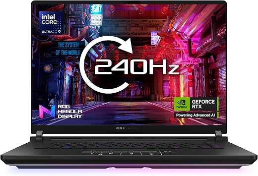 ASUS ROG Strix SCAR 16 G635LW Gaming Laptop | 16.0 WQXGA 240Hz Screen | Intel Core Ultra 9 275HX | NVIDIA GeForce RTX 5080 Laptop GPU | 64GB RAM | 2TB SSD | UK Layout Backlit Keyboard | Windows 11
