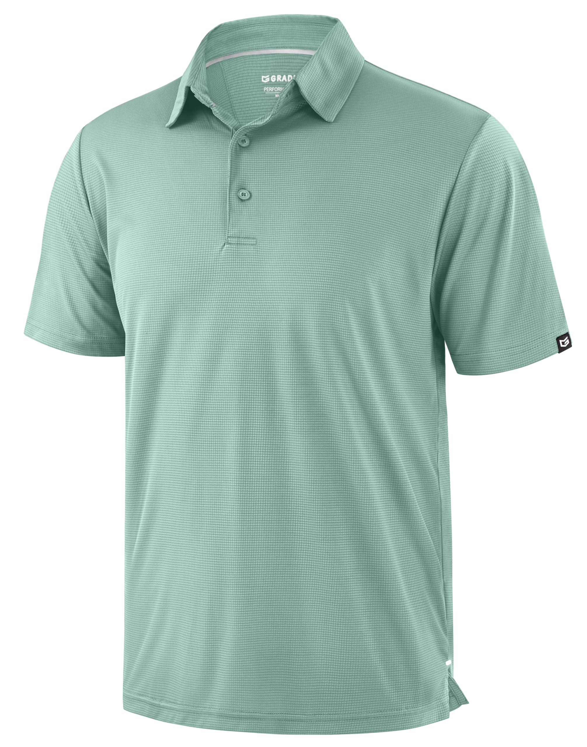 Mens Golf Shirt Grid Lightweight Short Sleeve Dry Fit Moisture Wicking Performance Athletic Collared Polo Shirts for Men — view 25