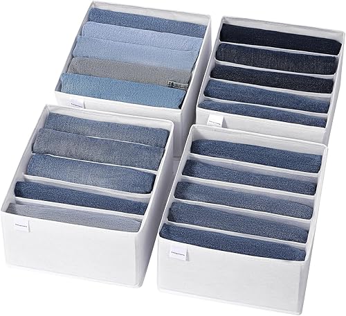 Miniatura 1 de Coorganisers Paquete de 4 organizadores de cajones de jeans para ropa, organizador de ropa de armario de 5 rejillas, organizadores de armario de