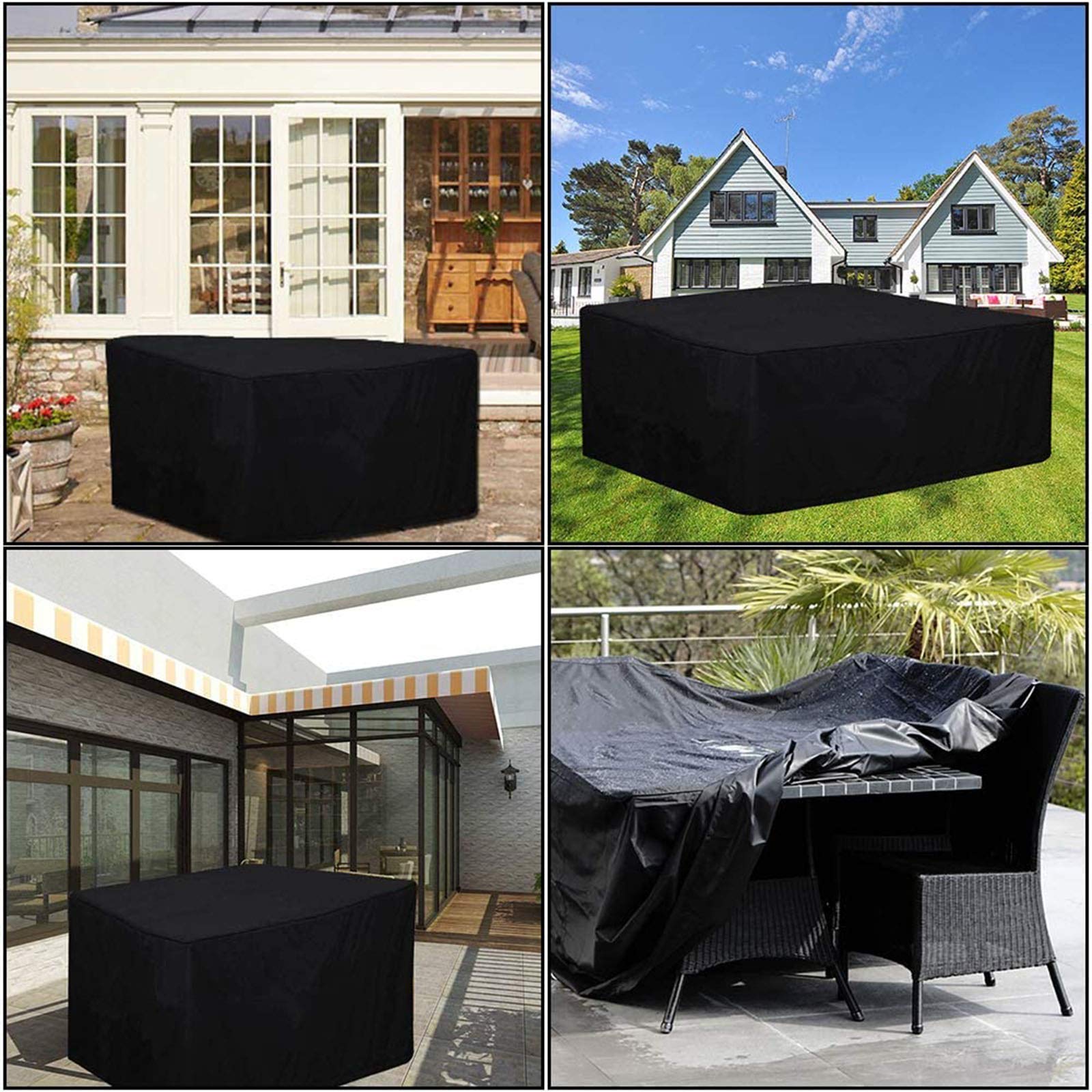 Fodera per mobili da Giardino 127x127x67cm, Fodere per mobili da Esterno Rettangolare Impermeabile, Impermeabile, Antivento, Anti-UV, Fodere per mobili da Esterno in Tessuto Oxford