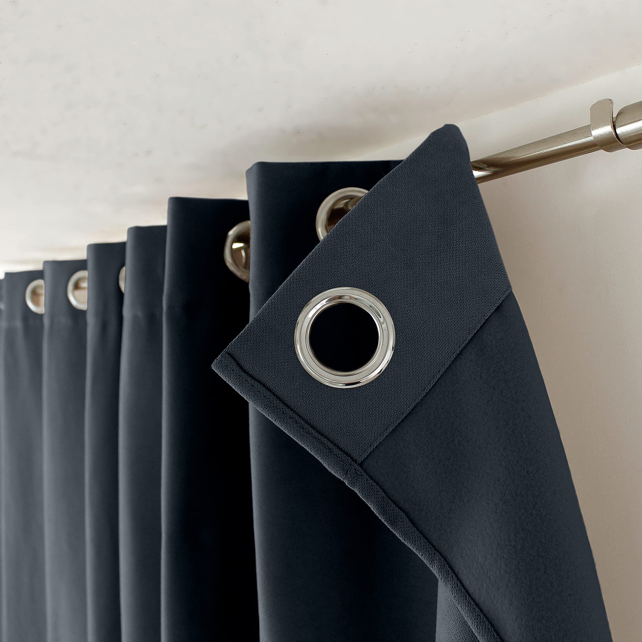 ED Enjoy Home, Curtain, Polyester, 135 x 240 cm, Dark Grey, Nordica Collection, Ready to Hang, Washable at 30 °C - Image 3
