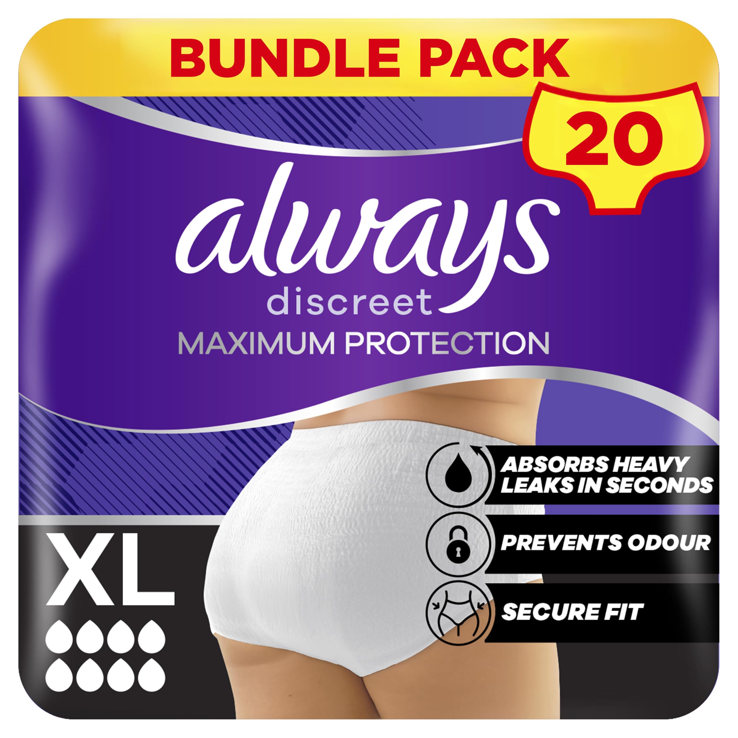 Always Discreet Maximum Protection XL 2x10 ct