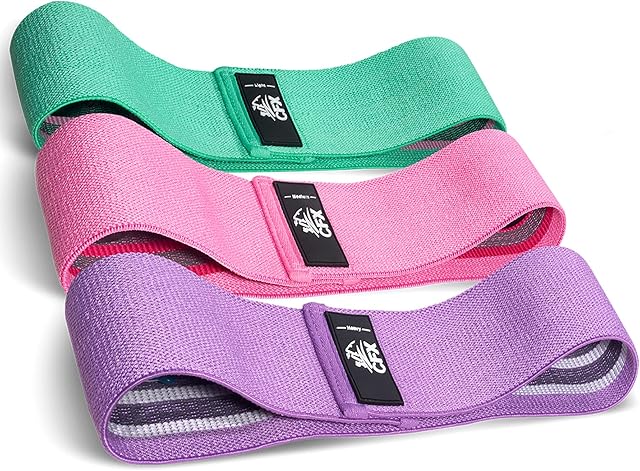 CFX Resistance Bands 3 Sets, Premium Exercise Bands with Non-Slip Design for Hips & Glutes, 3 Resistance Level Workout Booty Bands for Women and Men,Home Training,Fitness,Yoga