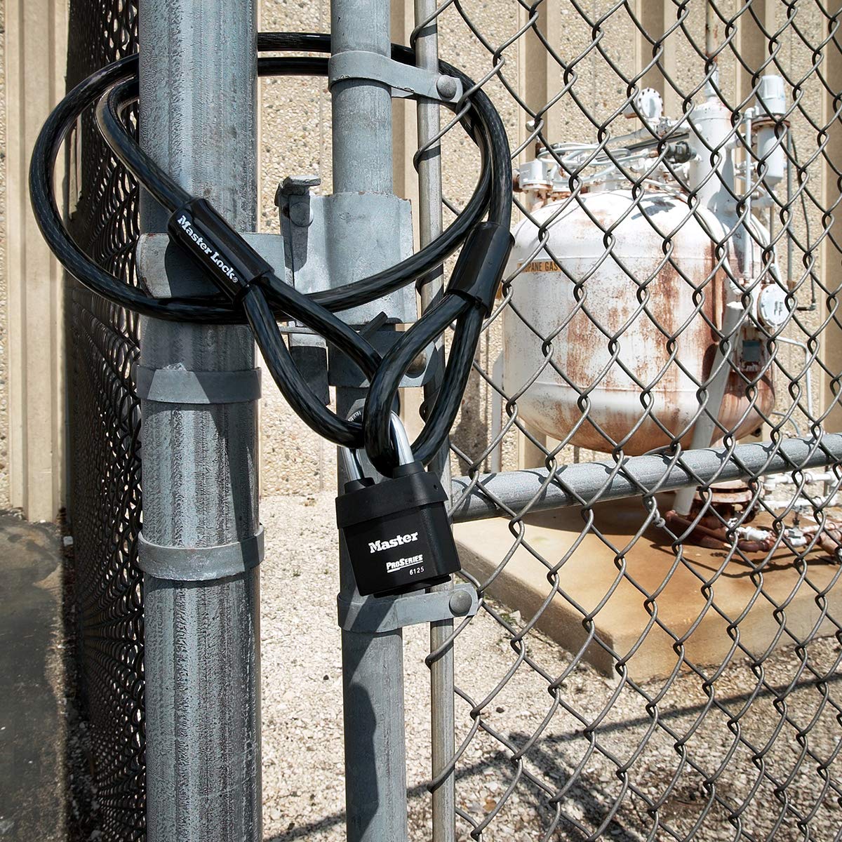 Master Lock Kłódka odporna na warunki atmosferyczne serii Pro [zatwierdzona przez CEN] [klucz] [zewnętrzny] 6127EURD – do transportu i zastosowań przemysłowych