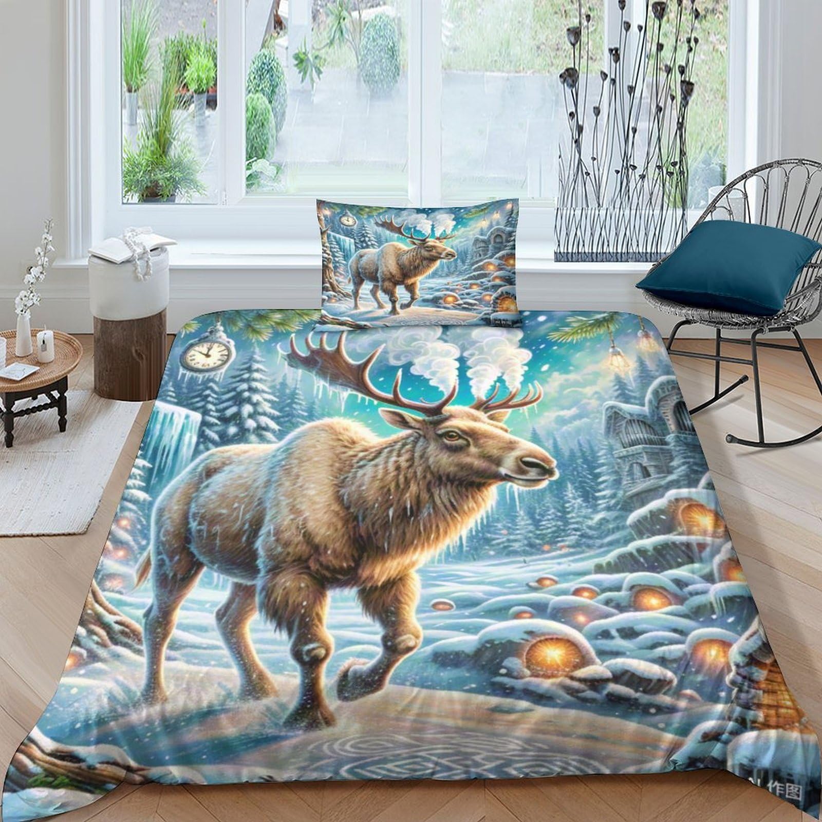 Housse de couette Mouse en microfibre pour lit simple 135x200cm avec taie d'oreiller