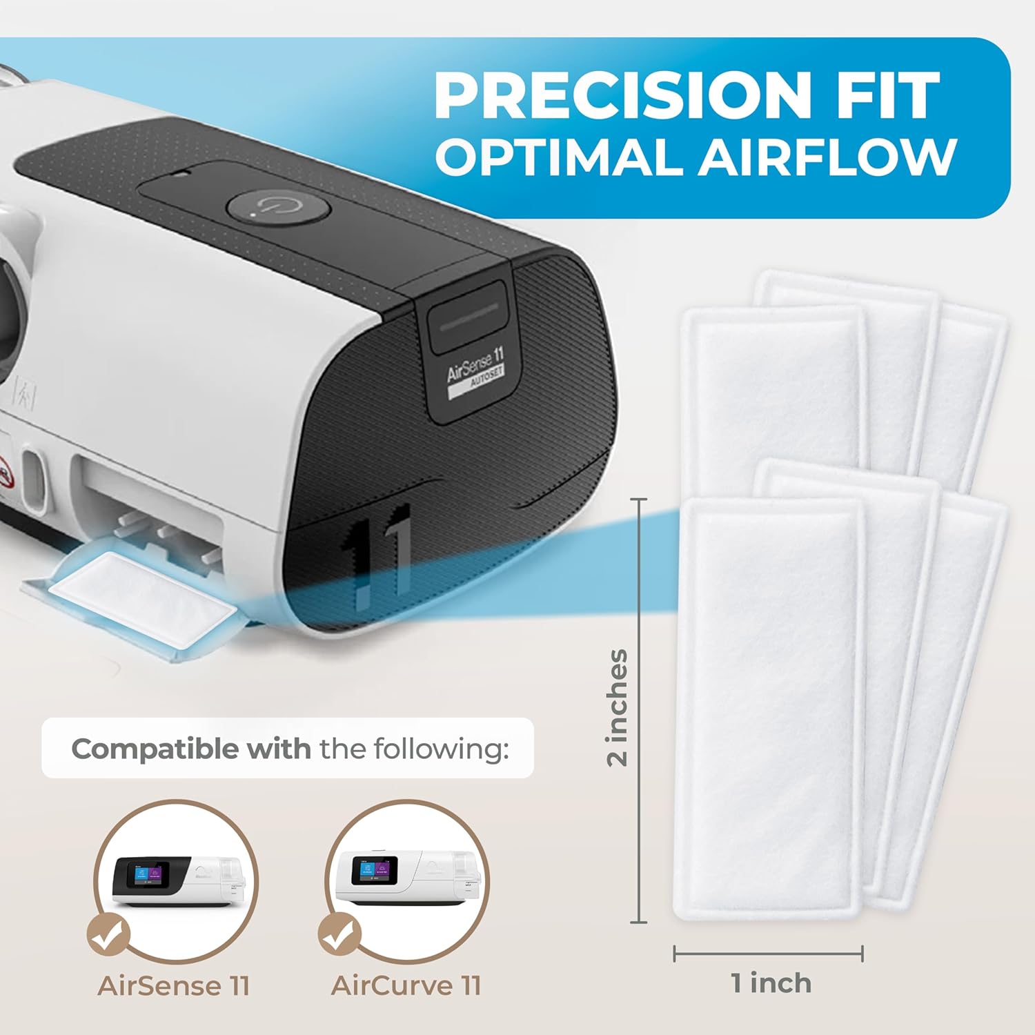 Dura Cleanse CPAP Filters - 60-Pack Premium Replacement Filters for ResMed AirSense 11 and Aircurve 11 Machines - Meets OEM Filter Requirements for BiPAP and CPAP Machine Supplies and Accessories - Image 5