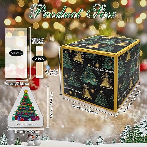 Vista 2 de Caja de dinero para regalo en efectivo, caja de regalo de Feliz Navidad, caja de regalo sorpresa, caja de dinero con soporte para dinero en efectivo