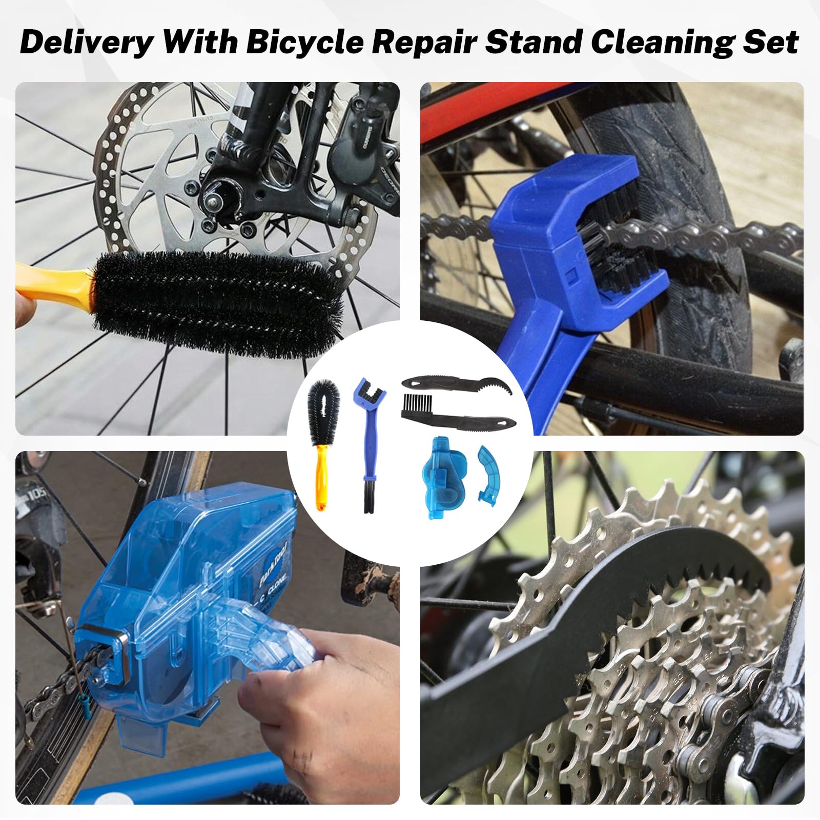 JAOGAUS 2 en 1 Support de Réparation de Vélo, Réglable Supports de Réparation Vélo, Pied D'atelier Vélo, Rotatif à 360°, Capacité 40kg Pour VTT et Vélos de, Pour Entretien et Réparation Bicyclette