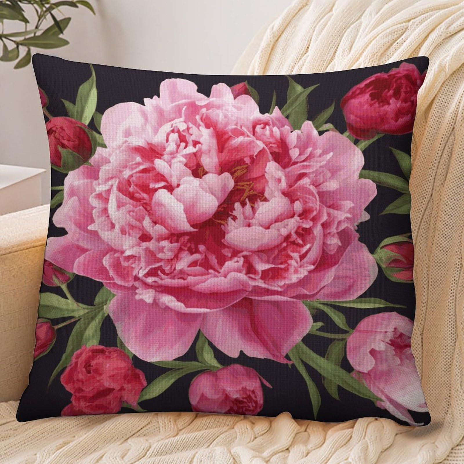 Fekiloot Style Garden Peony Pillowcase Pillow Sham Pillow Case