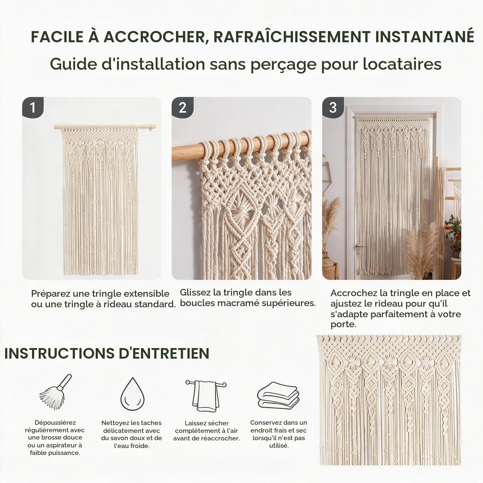 Tapisserie Murale en macramé