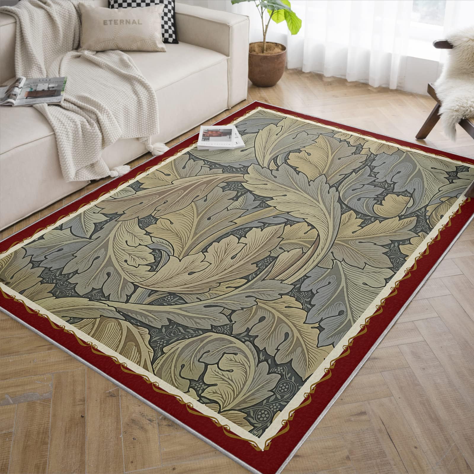 Tapis antidérapant vintage bohème 160x200cm lavable et sécurisé