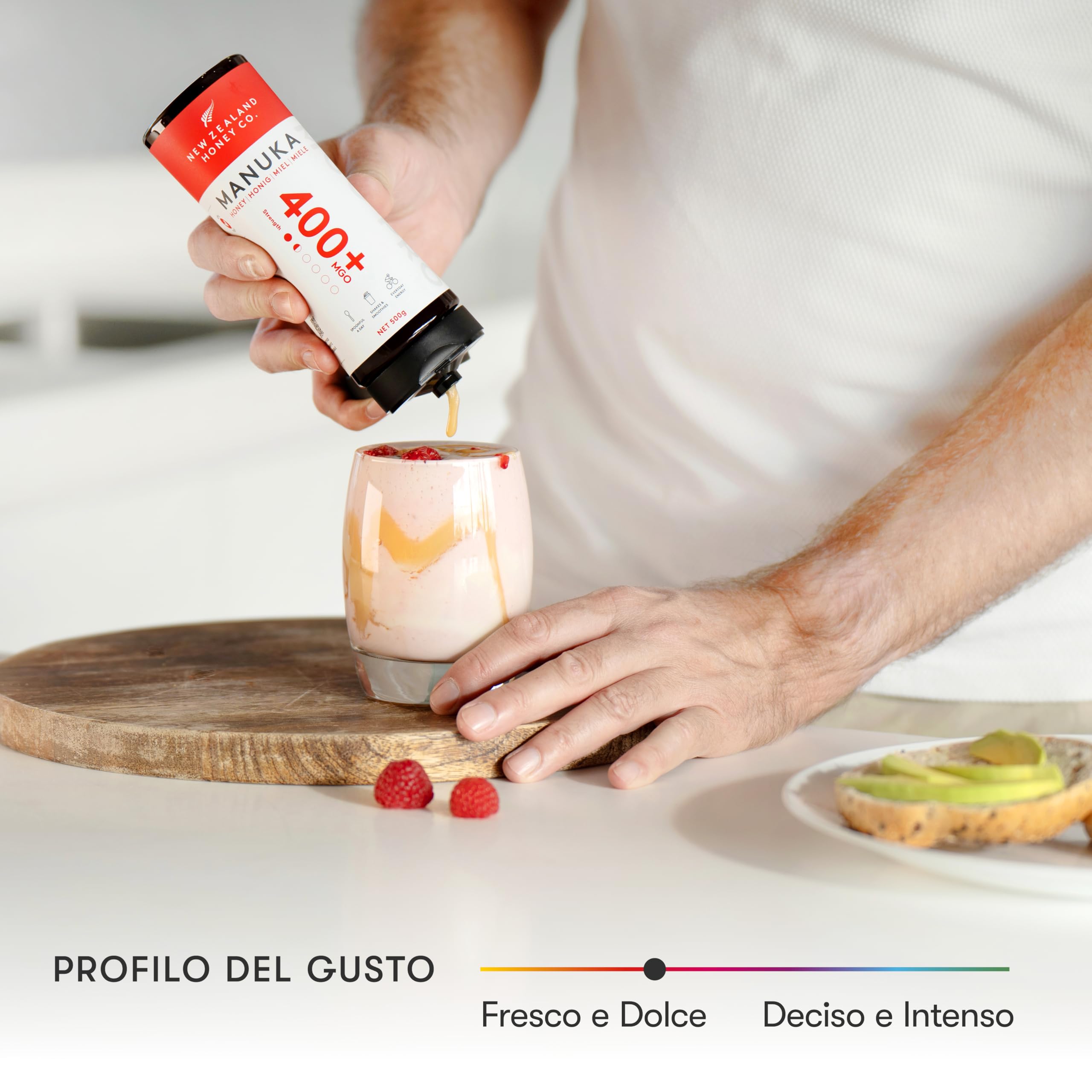 New Zealand Honey Co. Miele di Manuka MGO 400+ | Attivo e lordo | Prodotto in Nuova Zelanda | 500g