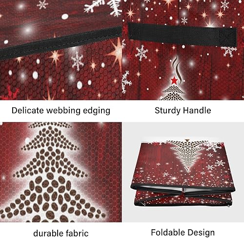 Miniatura 4 de Cesta de almacenamiento para adornos de árbol de Navidad, caja de almacenamiento de copos de nieve rojos para invierno, Navidad, vacaciones,