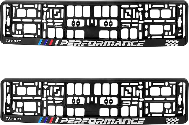 PAIR (2PCS) TAPORT PERFORMANCE Car Registration License Number Plate Surround Holder Frame Surround