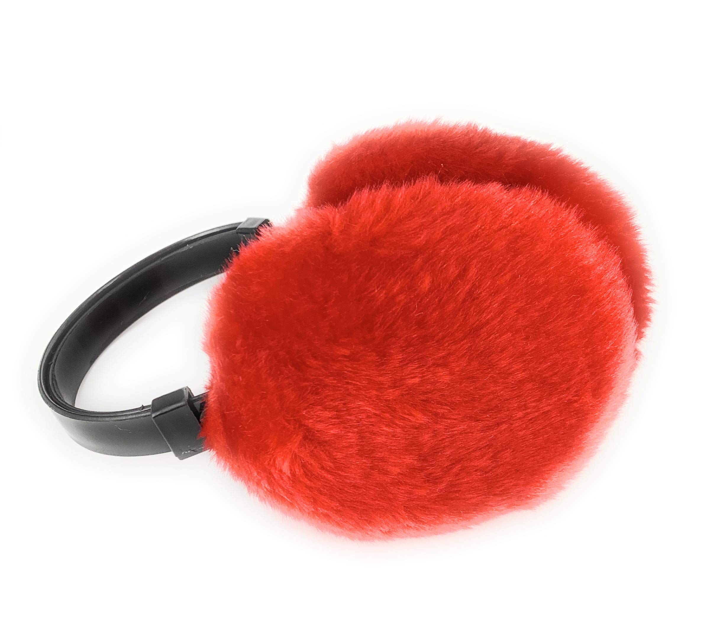Buy Red faux fur furry ear muffs warmers fold up classic old school style adjustable head band