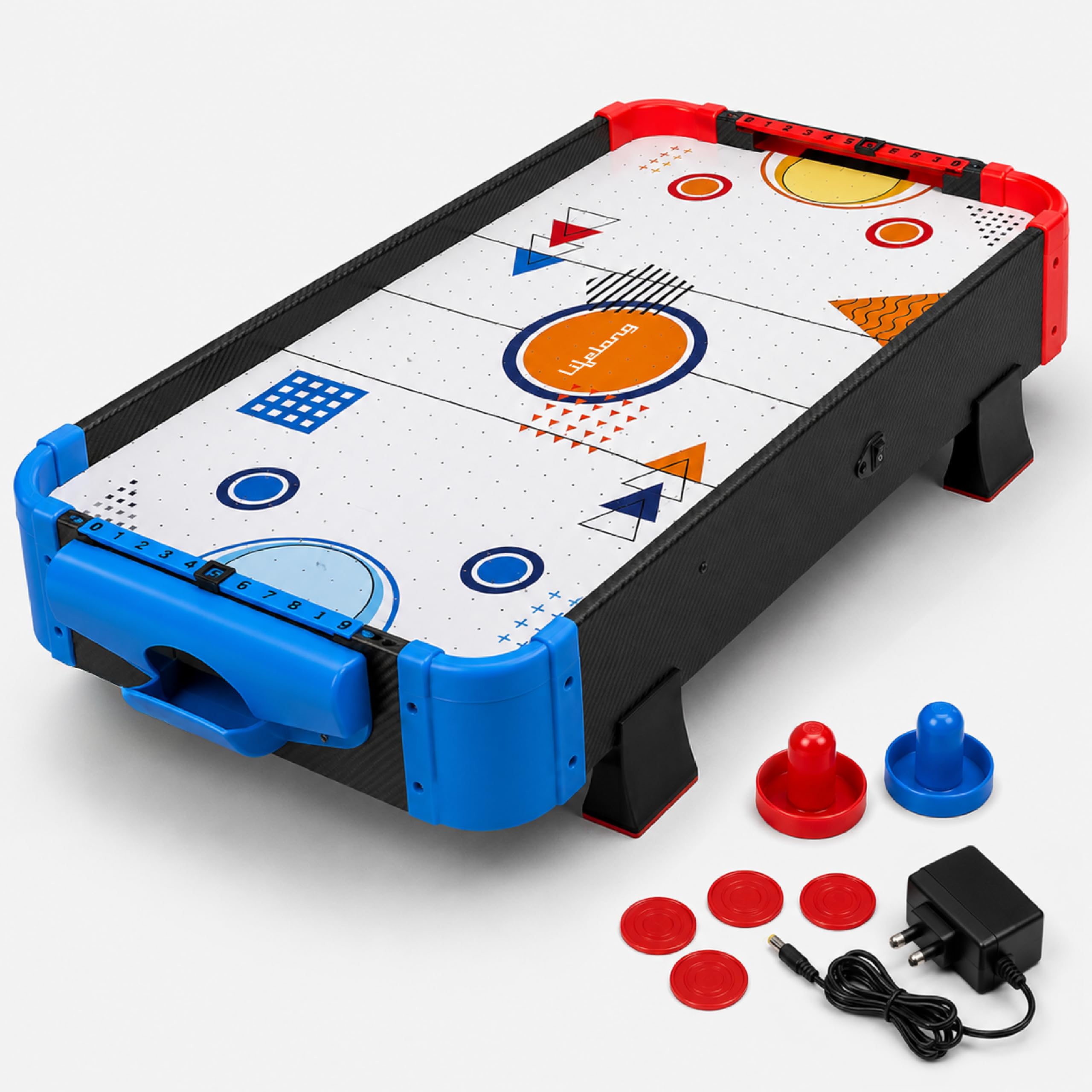 Lifelong Cuppy Air Hockey Table for Kids | Electric Powered with 2 Strikers & 4 Pucks | Plug & Play Durable Board with Air Vents &12V Motor | BIS Certified Indoor & Outdoor Fun Game