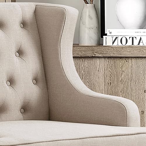 Miniatura 6 de Rosevara Emmie - Sillas decorativas para sala de estar, sillón tapizado, tela de lino, cómodo asiento de lectura para sala de estar, dormitorio,