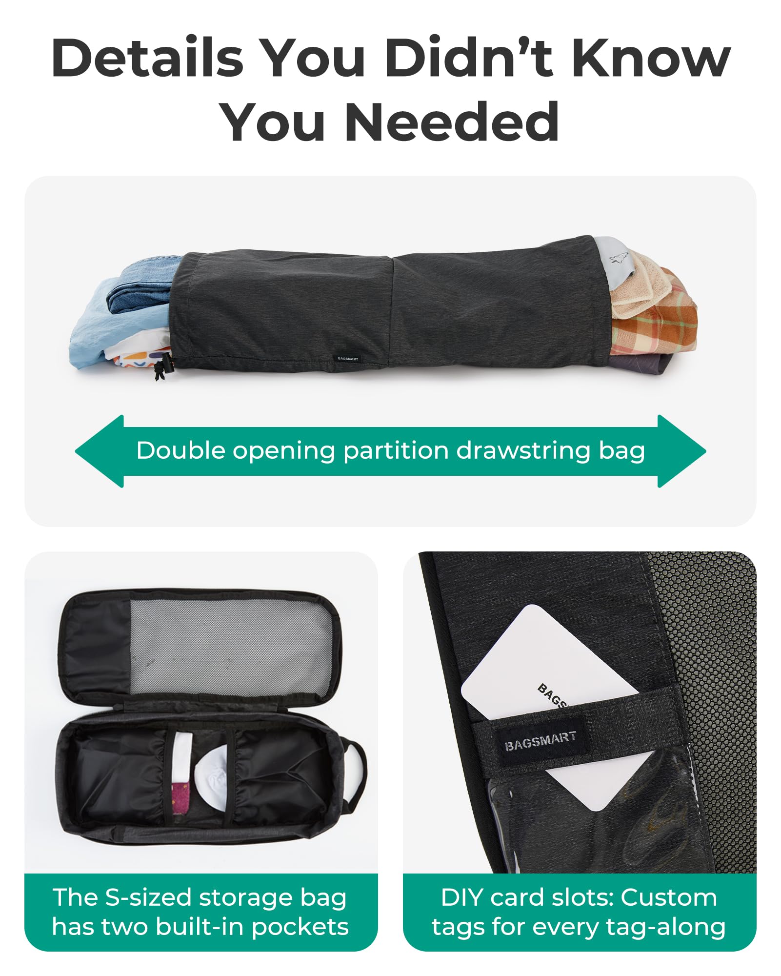 Bagsmart Packwürfel, 6er-Set Pack-Organizer für Reisen, erweiterbarer Gepäck-Organizer mit Kompression, Transparente Taschen, Netzoberteil, Freundlicher Reißverschluss und Griff, Schwarz