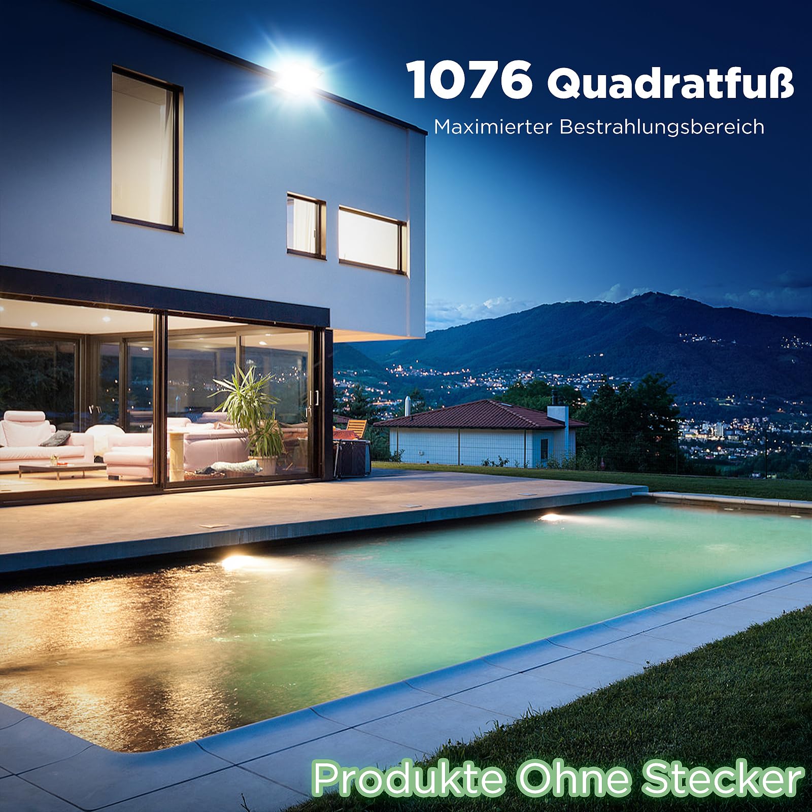 LED Strahler Außen 100W IP66 11000LM 6500K Kaltweiß (100W2P)