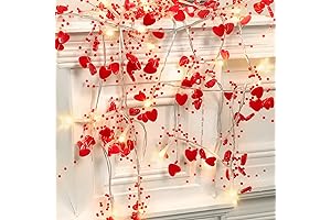 10FT Valentines Day Garland with Lights Battery Operated for Home Mantle, Romantic...