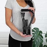 Vista 7 de RMS Bastón plegable con mango de espuma offset, bastón ajustable con bolsa de transporte (negro)