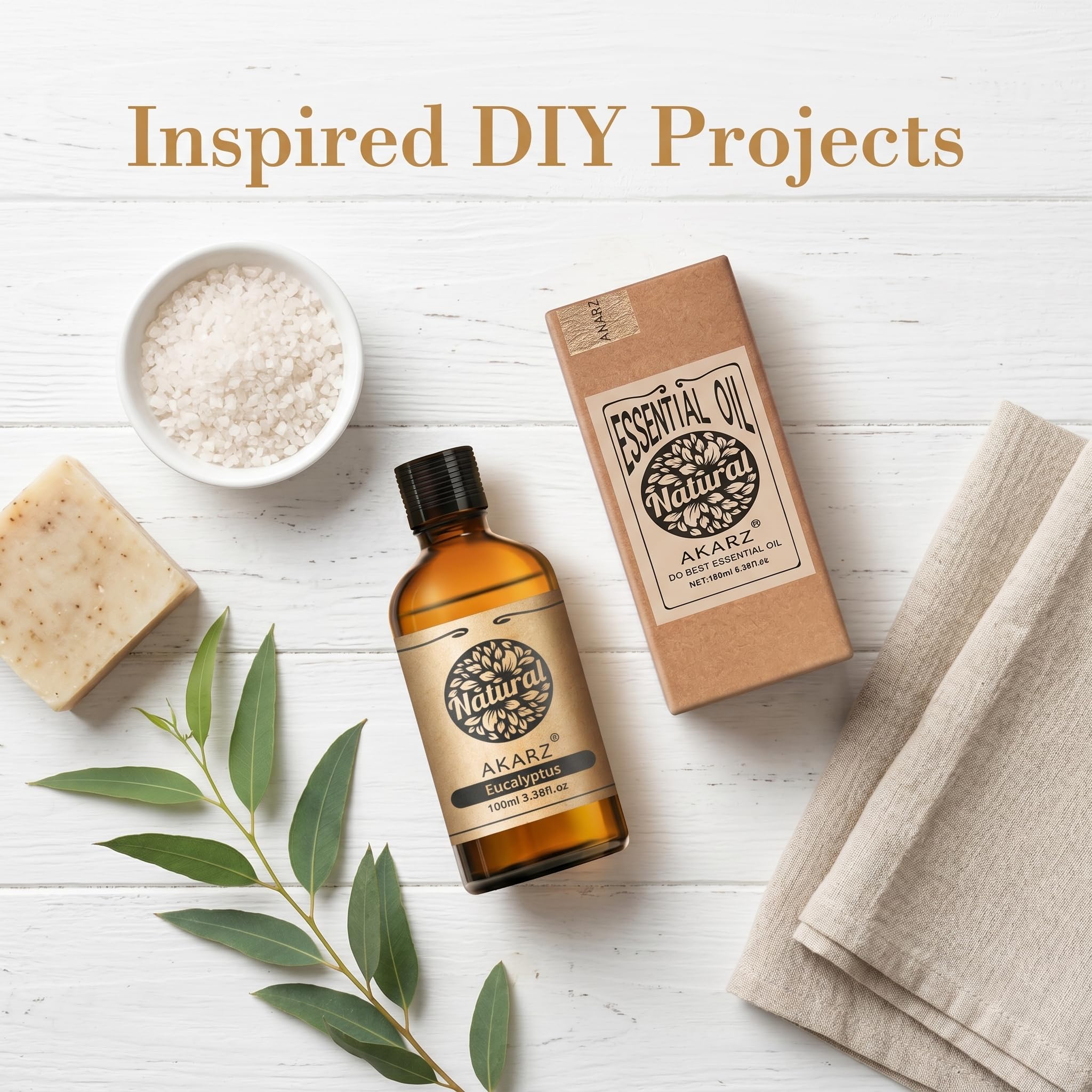 AKARZ 100ml Olejek esencjny z Eukaliptusa - Naturalny olejek aromatyczny do dyfuzorów, lamp aromatycznych i aromatów pomieszczeń
