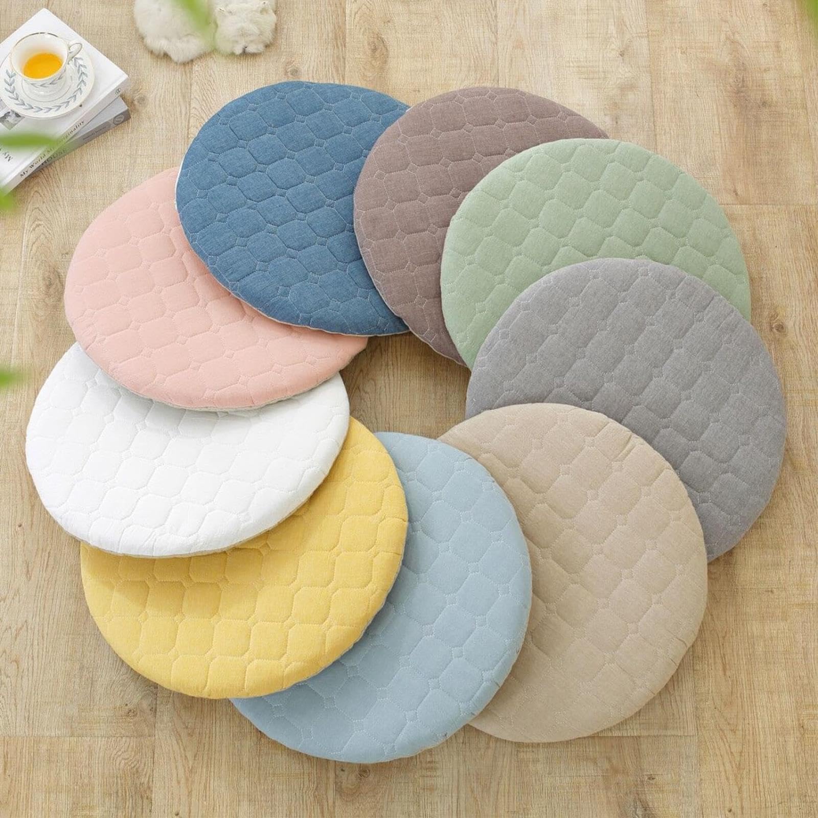 IvyLoutish Anti-Slip Round Seat Cushions, Soft Circle Stool Pads, for Kitchen, Dining, Breakfast Nook & Counter Height Chairs