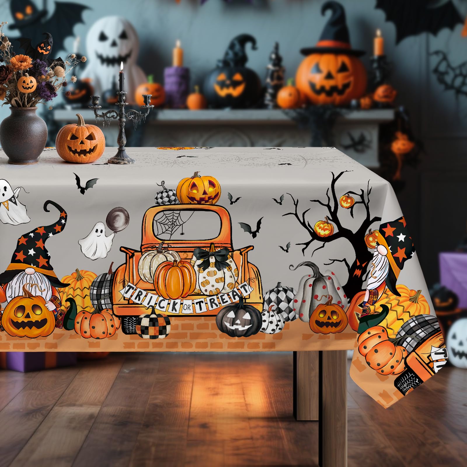 Arquiel Halloween Lastwagen Tischdecke Polyester Rechteckig 152 x 264 cm