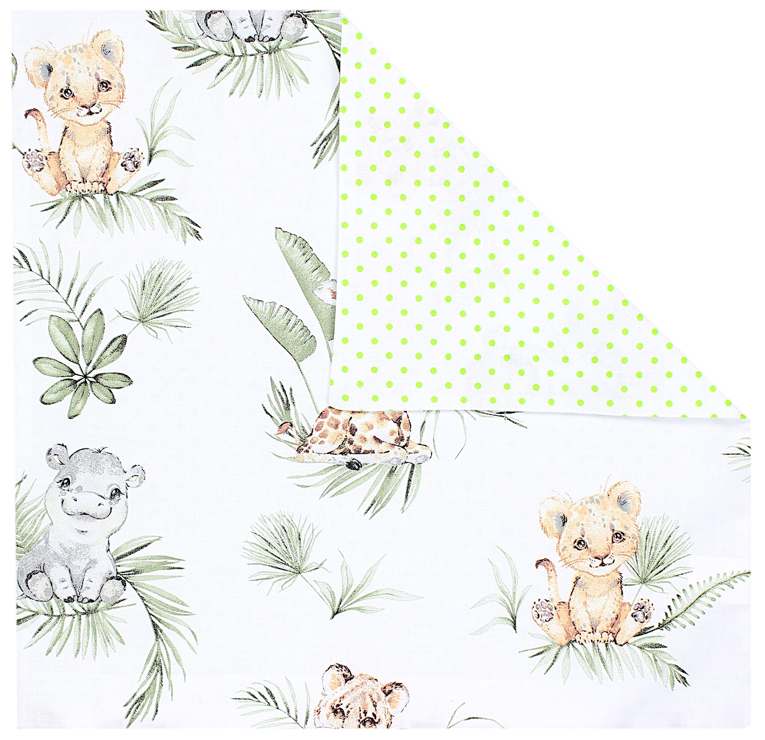 TupTam Kinder Kissenbezug Kissenhülle Dekorativ Gemustert, Farbe: Safari/Löwe/Braun/Blätter/Grün, Größe: 40 x 40 cm - 3