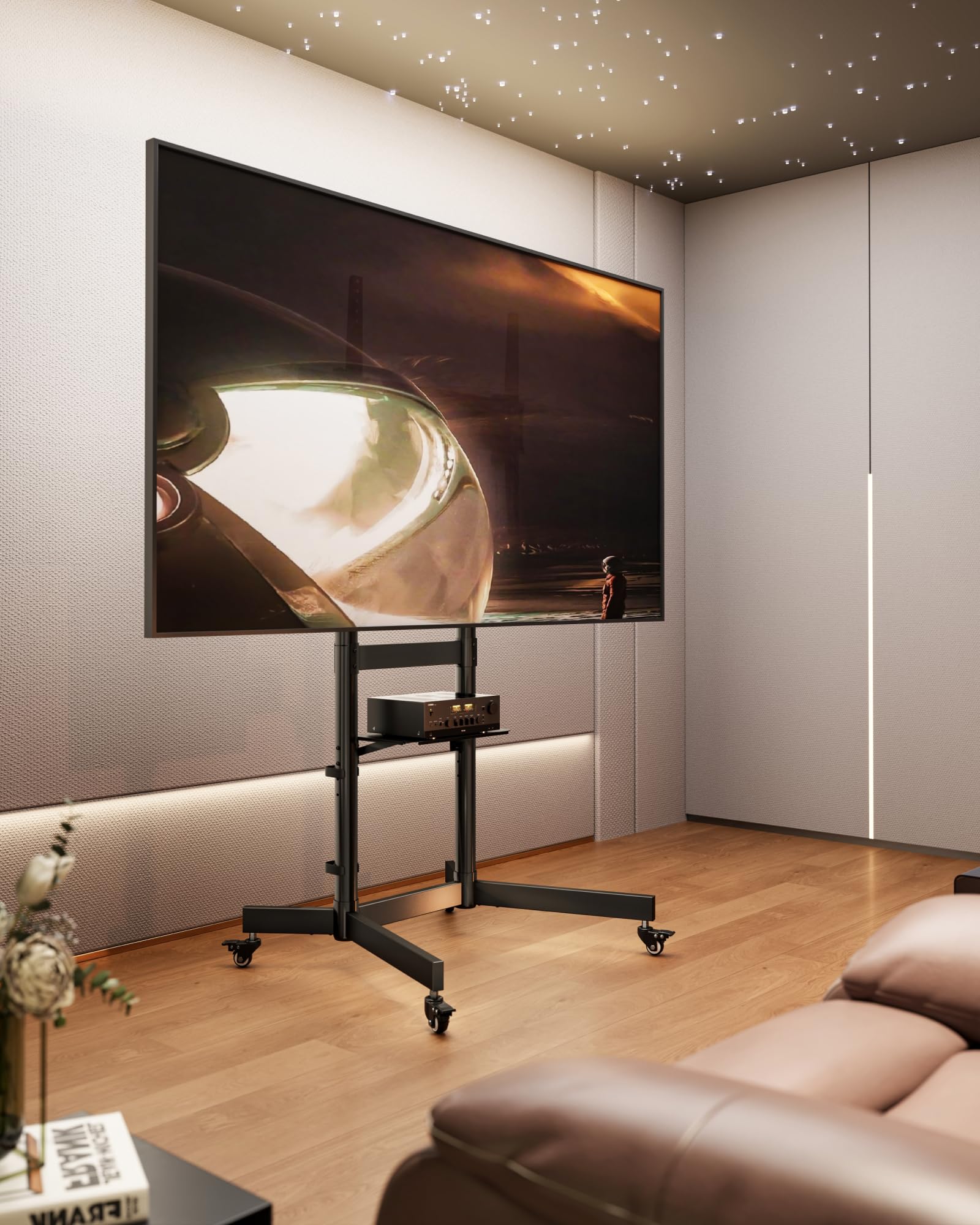 Soporte de TV con Ruedas para Pantallas de 55 a 100", Soporta 75 kg