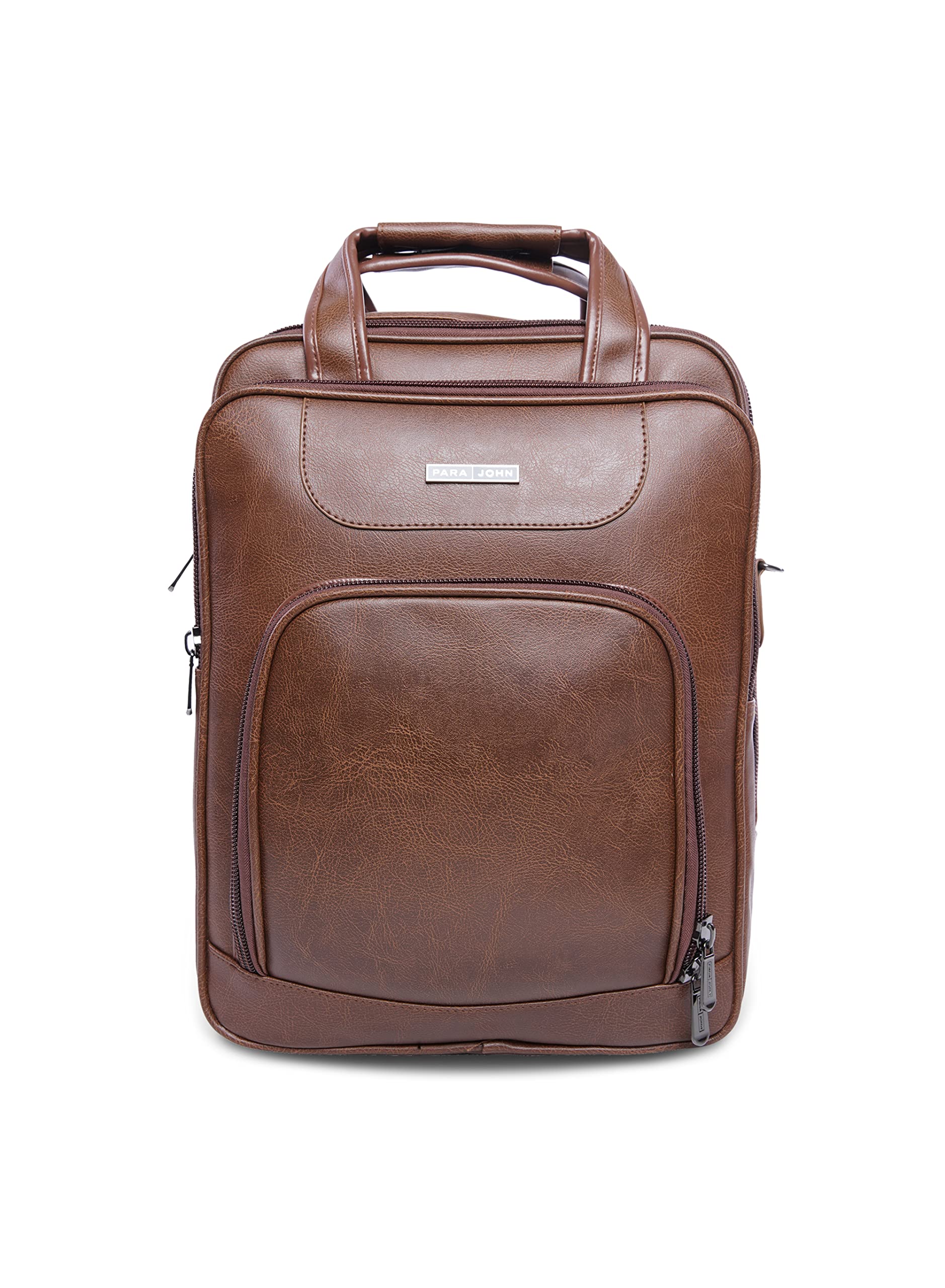 Parajohn Durable Leather Backpack Computer Bags: Stylish & Functional Tech Companion for Work and Travel, Business Professional Multi-Purpose Travel Laptop Bag